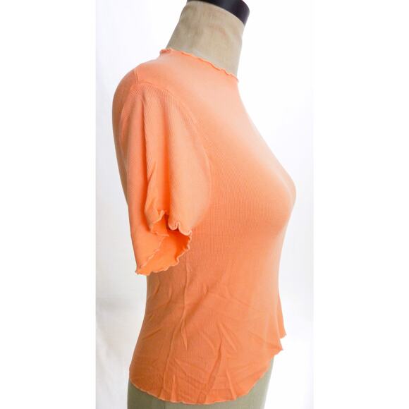 NWOT Free People Movement Madeline Baby Tee Peachy Orange Medium Large Shirt - Picture 2 of 7